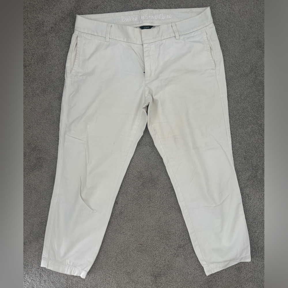 JCrew White Crop Chino Pants